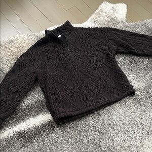 Gilly Hicks Brown Textured Zip-Up Sweater